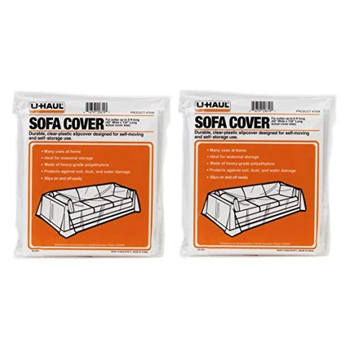 U-Haul Sofa Covers - 2 Pack - Plastic Moving and Storage Covers for Couches Up to 8’ Long - 134” x 42” Covers - Water Resistant by U-Haul - Used - Very Good condition - US$12.81