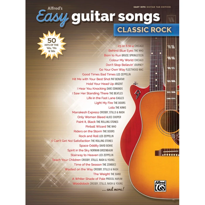 Alfred's Easy Guitar Songs -- Classic Rock: 50 Hits of the '60s, '70s & '80s by Alfred Music - Used - Very Good condition - US$11.49