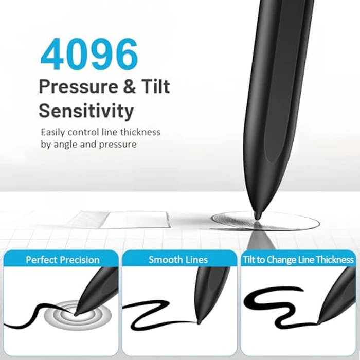 TiMOVO Magnetic EMR Stylus for Remarkable 2 with Eraser, Digital Pen with 4096 Pressure Sensitivity, Palm Rejection, Tilt for Marker Plus/Kindle Scribe, Black by TiMOVO - Image 4