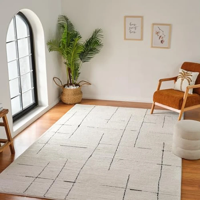 Rug Branch Roen 7' x 10' (6'7" x 9'6") Green/Cream Abstract Indoor Area Rug, Modern, High Pile, Stain-Resistant Carpet - Living Room, Bedroom, Dining Room, and Kitchen by Rug Branch - Image 3