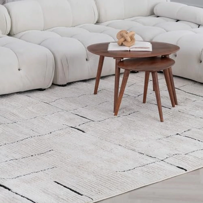 Rug Branch Roen 7' x 10' (6'7" x 9'6") Green/Cream Abstract Indoor Area Rug, Modern, High Pile, Stain-Resistant Carpet - Living Room, Bedroom, Dining Room, and Kitchen by Rug Branch - Image 4