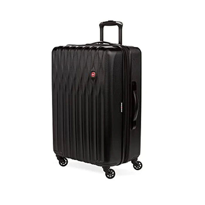 SwissGear 8018 Hardside Expandable Luggage with Spinner Wheels, Black, Checked-Medium 24-Inch, 8018 Hardside Expandable Luggage with Spinner Wheels by SwissGear - Used - Very Good condition