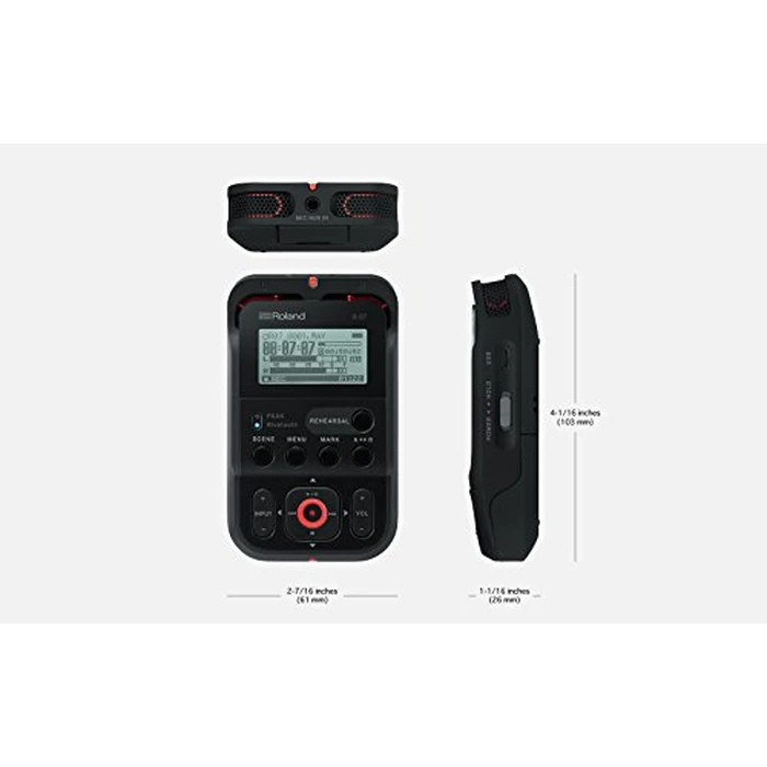 Roland R-07 High-Resolution Handheld Audio Recorder, Black by Roland - Image 3