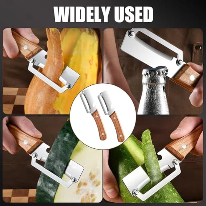 3PCS Zero Snag Wooden Peeler, Zero Snag Wooden Kitchen Tool, Peeler with Bottle Opener, 2-in-1 Multi-Functional Vegetable Peeler for Kitchen, for Fruit Veggie, Includes Bottle Opener by Generic - Image 6