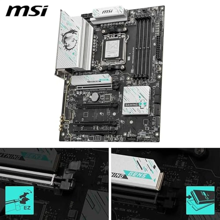 MSI B850 Gaming Plus WiFi Gaming Motherboard (AMD Ryzen 9000/8000/7000 Series Processors, AM5, DDR5, PCIe 4.0, M.2, SATA 6Gb/s, USB 3.2 Gen 2, HDMI/DP, Wi-Fi 6E, Bluetooth 5.3, 2.5Gbps LAN, ATX) by MSI - Image 3
