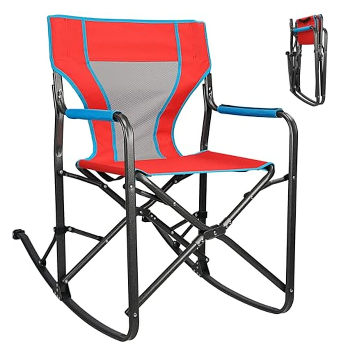 Northroad Oversized Rocking Camping Chair, Portable Folding Director Chair, Rocker Camp Chair for Outdoor Backyard Patio Lawn Garden by Northroad - Used - Very Good condition