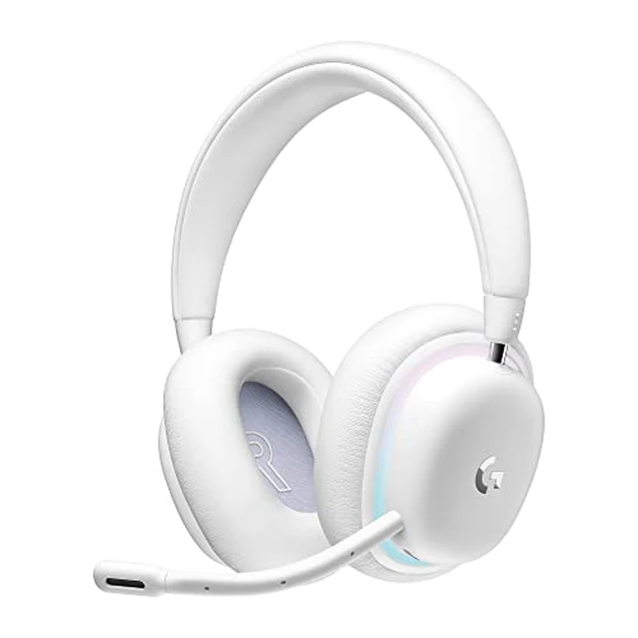 Logitech G735 Wireless Gaming Headset, Customizable LIGHTSYNC RGB Lighting, LIGHTSPEED, Bluetooth, 3.5 MM Aux Compatible with PC, Mobile Devices, Detachable Mic - White Mist (Renewed) by Logitech G - Refurbished condition