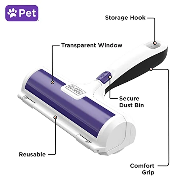 BLACK+DECKER Pet Hair Remover, Roller, Remove Dog Hair and Cat Hair Easily (HMSCT0001) by BLACK+DECKER - Image 2