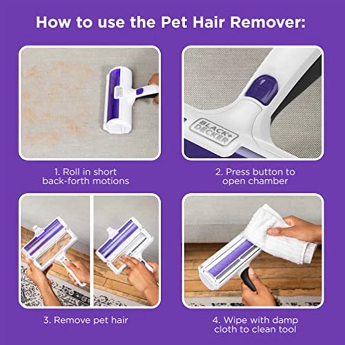 BLACK+DECKER Pet Hair Remover, Roller, Remove Dog Hair and Cat Hair Easily (HMSCT0001) by BLACK+DECKER - Image 7