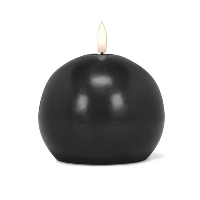Abbott Collection Luxlite LED Flameless Wax Pillar Candle - Black (4" D) by Abbott Collection - Used - Good condition