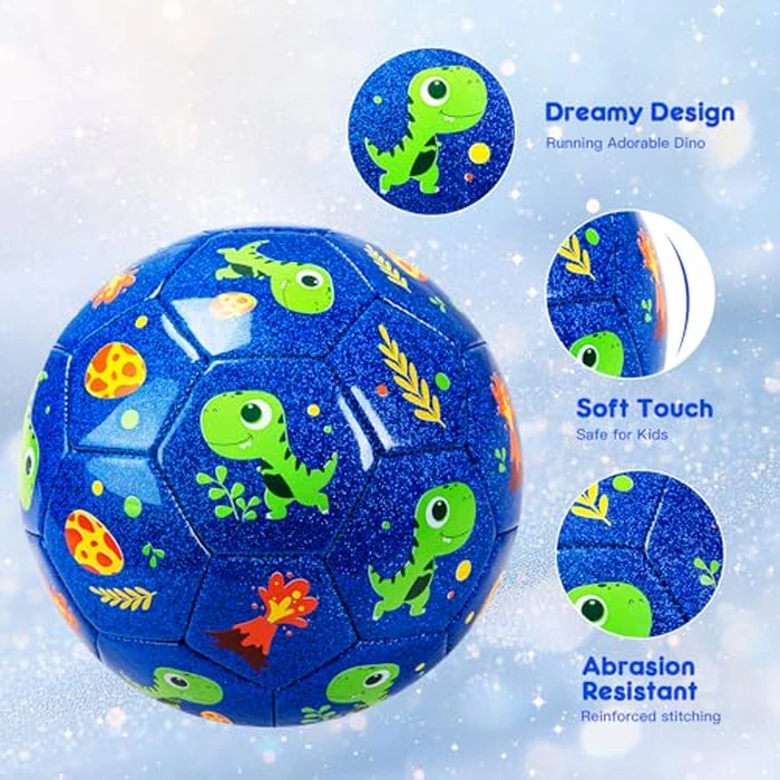 EVERICH TOY Toddler Soccer Ball - 5.9“ Small Soccer Ball Size 2 with Pump - Dinosaur Toys Indoor Outdoor Play Balls Games - Great Birthday Gifts for Children Girls Boys by EVERICH TOY - Image 4