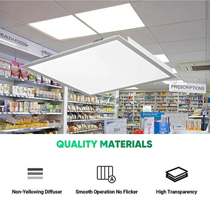 FaithSail 2x2 FT LED Flat Panel Light, 48W 5000LM Drop Ceiling Light, 5000K Flat Backlit Fixture for Office, 120V Efficient LED Ceiling Panel for Retail Locations, 1 Pack by FAITHSAIL - Image 2
