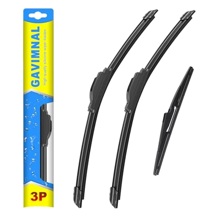 Gavimnal(R) 26"+18"+12" Silicone Wiper Blades Replacement For Kia Sedona 2015-2021 Telluride 2020-2023,All-Season Front Rear Windshield Wiper Blades(Set of 3) by Gavimnal - Used - Very Good condition