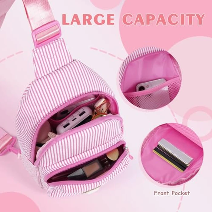 YOOLIFE Birthday Gifts for Teen Girls Kids Sling Bag Initial Crossbody Bag for Women Girls Teen Girl Initial Monogram Fanny Packs Birthday Gifts for 8 9 10 11 12 13 14 Year Old Girl Kids Pink J by YOOLIFE - Image 5