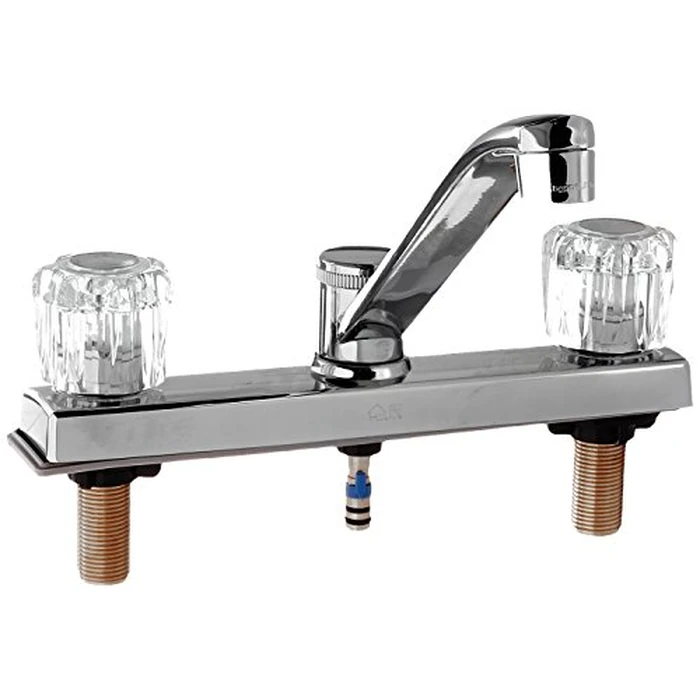 Homewerks 10-K82WYCH1B-Z Two Handle Kitchen Faucet with Black Side Sprayer, Chrome by Homewerks Worldwide - Used - Good condition