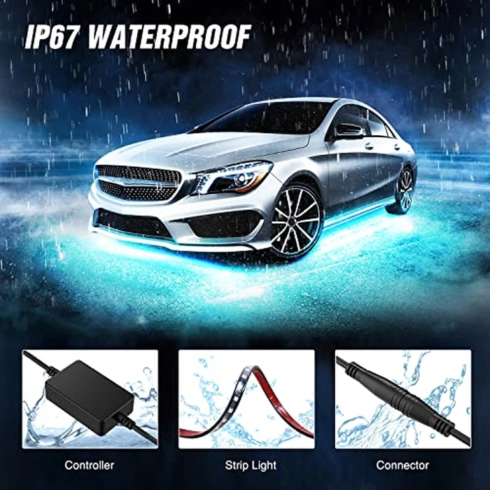 Nilight 4Pcs Car Underglow Neon Accent Strip Lights 252 LEDs RGB 8 Color Sound Active Function Music Mode with Wireless Remote Control Underbody Light Strips for Cars Van SUV Truck by Nilight - Image 6