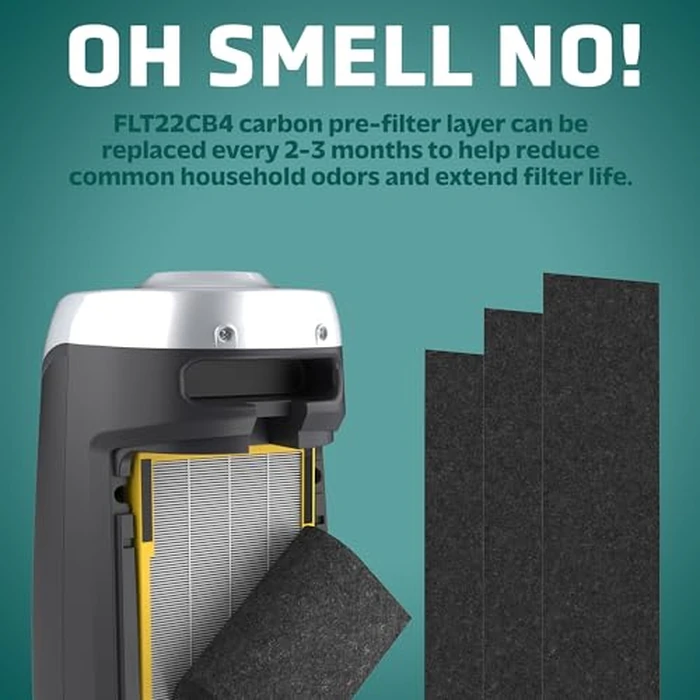 GermGuardian Air Purifier GENUINE Carbon Filter Pack for use with FLT4825 Filter B for AC300/AC800/900 Series Germ Guardian Air Purifiers, Black, 4 Count by germguardian - Image 2