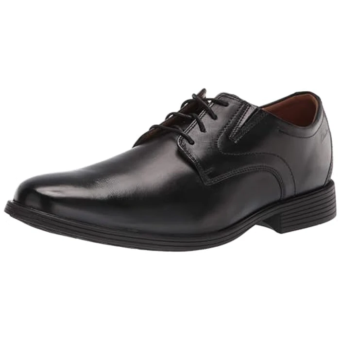 Clarks Men's Whiddon Plain Oxford, Black Leather, 7 Wide, Black Leather, 7 Wide by Clarks - Used - Very Good condition - CA$60.99