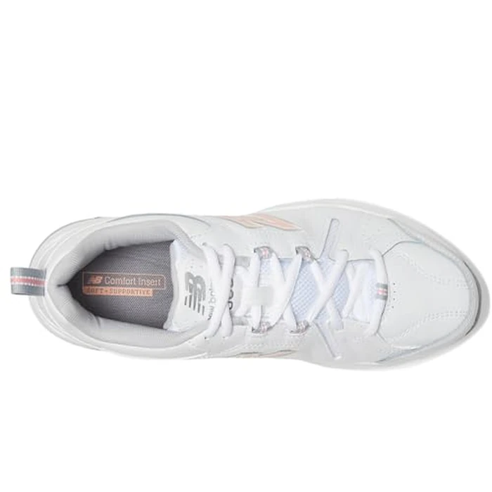 New Balance Women's 608 V5 Casual Comfort Cross Trainer, White/Pink, 7 M by New Balance - Image 2