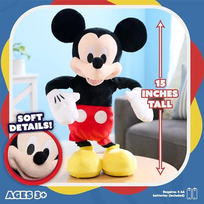 Disney Junior Mickey Mouse Hot Diggity Dance Mickey Feature Plush Stuffed Animal, Motion, Sounds, and Games, Kids Toys for Ages 3 Up by Just Play by Disney - Image 5