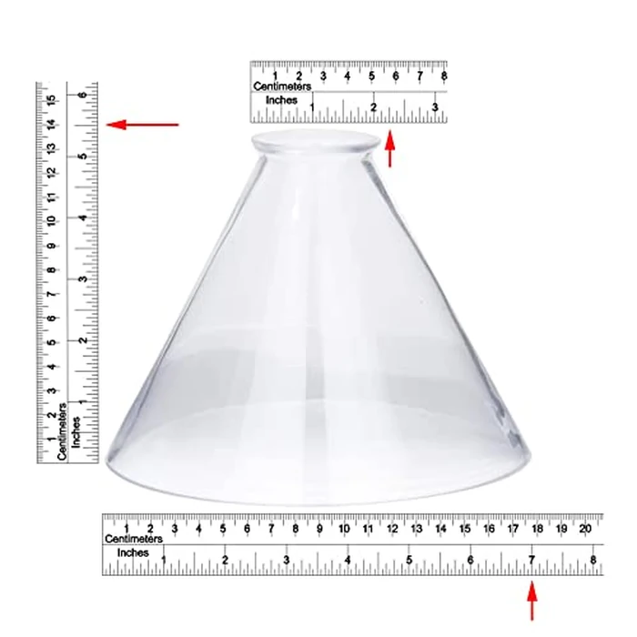 B&P Lamp(R) Clear Glass Deep Cone Shade with 7 Inch Bottom Diameter and 2 1/4 Inch Lipped Top Fitter by B&P Lamp - Image 2