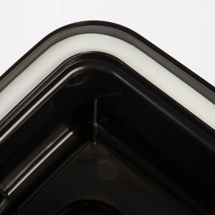 IRIS USA Dog Bowls Elevated with Storage, 15" H Raised Feeding Station, Dog Bowl Stand with Airtight Food Storage Holds 47 lbs, 2 Removable 64 oz Stainless Steel Bowls for Large Dogs, Smoke/Black by IRIS USA - Image 5