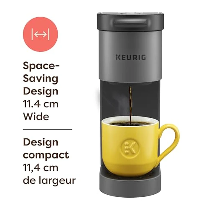 Keurig K-Mini Go Single Serve K-Cup Pod Coffee Maker, 1.24 L removable reservoir, Gray by Keurig - Image 3
