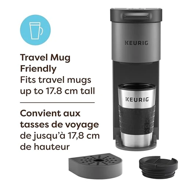 Keurig K-Mini Go Single Serve K-Cup Pod Coffee Maker, 1.24 L removable reservoir, Gray by Keurig - Image 6