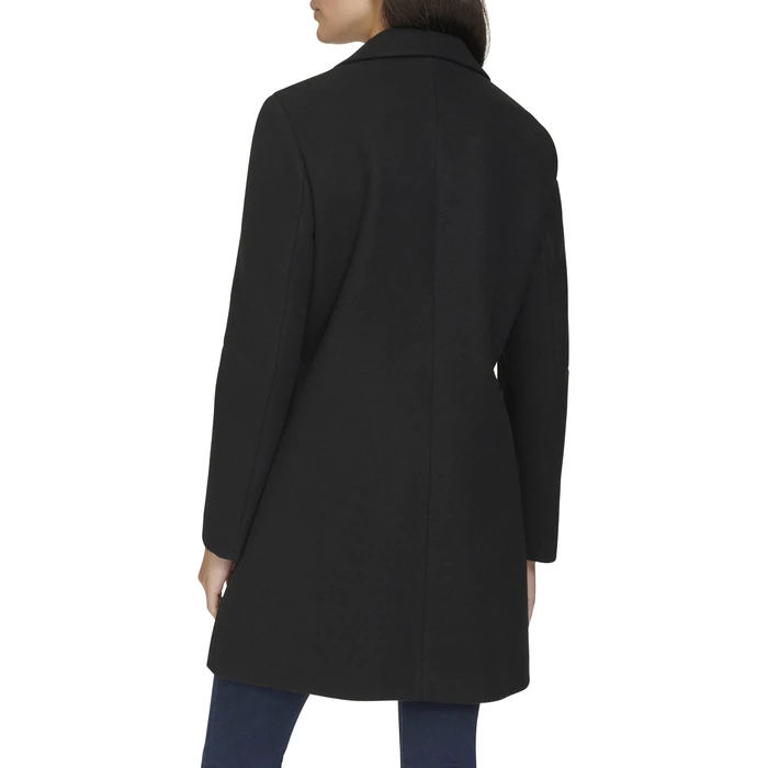 Calvin Klein Women's Classic Faux Wool Overcoat - Long Button Front Winter Jacket, Black, S by Calvin Klein - Image 4