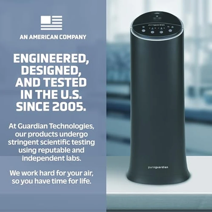 PureGuardian H3200BAR Ultrasonic Cool Mist Humidifier for Bedrooms, Babies Nursery, Quiet, Filter-Free, 7.5L Output Up to 90 Hour Run Time, 1.5 Gallon Silver Clean Treated Tank, Pure Guardian Tower by PureGuardian - Image 6