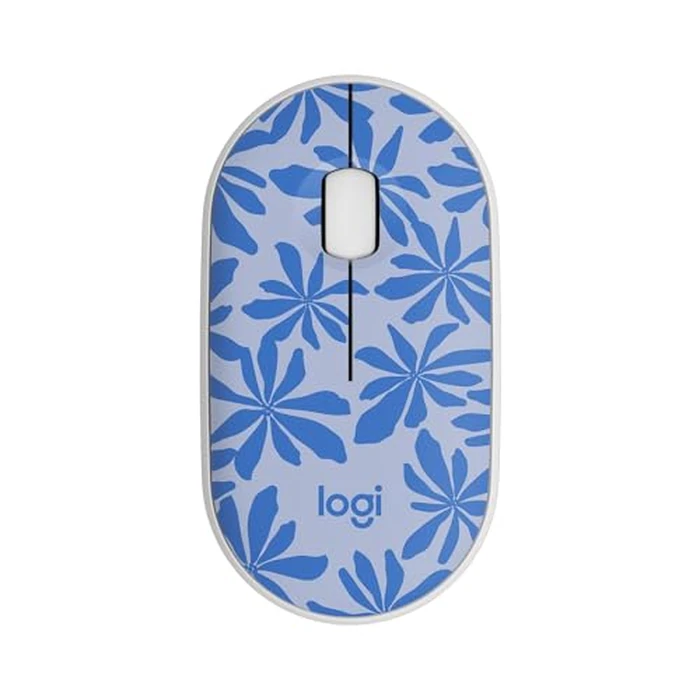 Logitech M340 Wireless Mouse with Limited Edition Prints, USB Receiver and Silent Clicks, Portable Wireless Mouse for Laptop, PC, Windows, Chrome, Surface - Blue Floral by Logitech - Used - Acceptable condition - CA$12.46