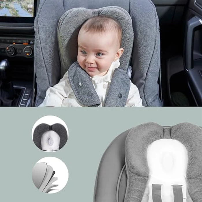 Babymoov Cozymorpho Universal Newborn Insert, Baby Support Cushion for Stroller, Bouncer & Car Seat, Padded Infant Reducer with Body & Head Support, Grey by Babymoov - Image 2