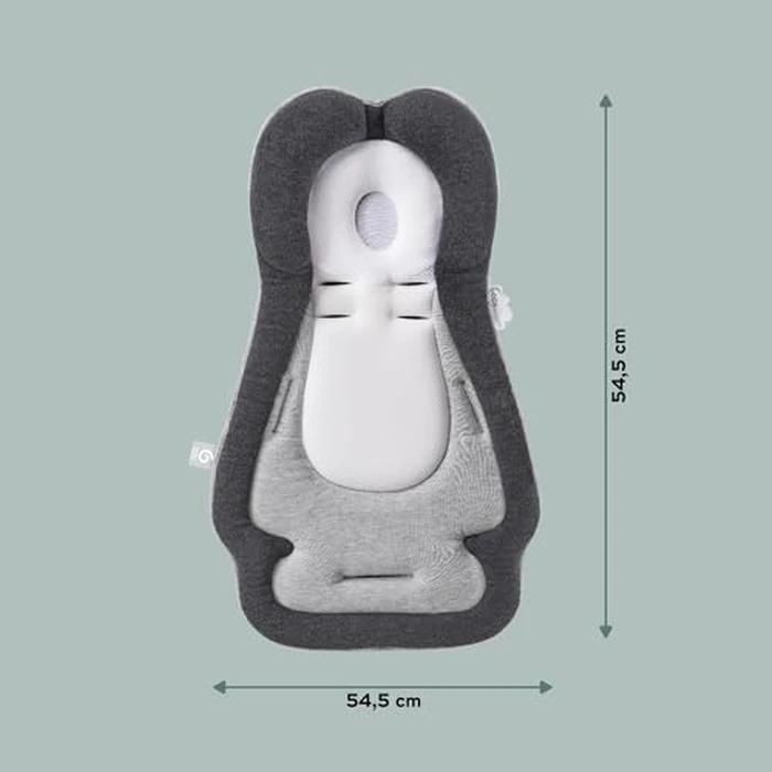 Babymoov Cozymorpho Universal Newborn Insert, Baby Support Cushion for Stroller, Bouncer & Car Seat, Padded Infant Reducer with Body & Head Support, Grey by Babymoov - Image 4