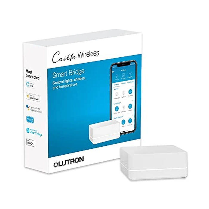 Lutron Caseta Smart Lighting Smart Hub for Light Bulbs and Fans, Compatible w/ Amazon Alexa, Apple Homekit, Google Home, 75 Device Capacity, L-BDG2-WH, White by Lutron - Image 1