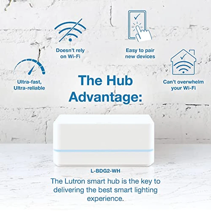 Lutron Caseta Smart Lighting Smart Hub for Light Bulbs and Fans, Compatible w/ Amazon Alexa, Apple Homekit, Google Home, 75 Device Capacity, L-BDG2-WH, White by Lutron - Image 5