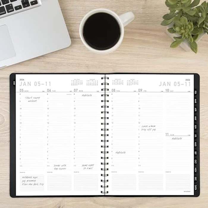 AT-A-GLANCE 2026 Appointment Book Planner, Weekly & Monthly, 8.25" x 11", Large, Half-Hourly, Contemporary, Black (70950X0526) by AT-A-GLANCE - Image 2