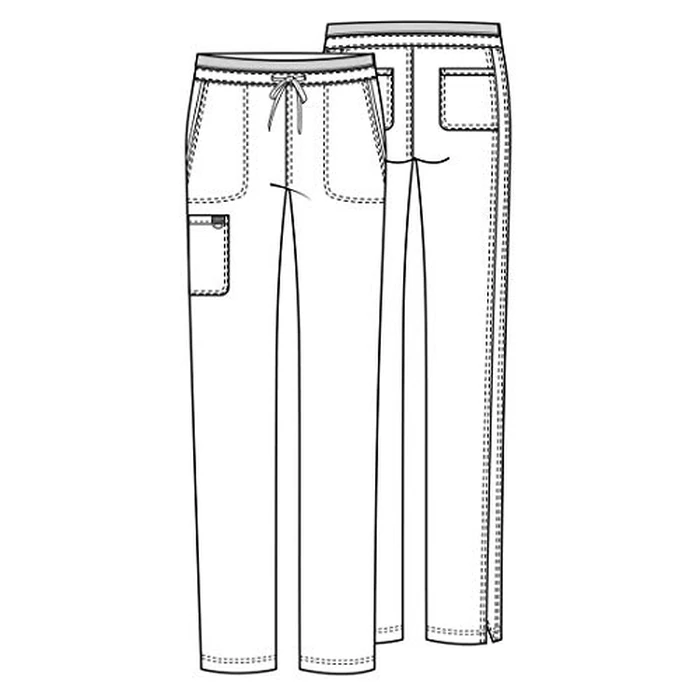Cherokee Scrubs for Women Mid Rise Tapered Leg Drawstring Pant with 5 Pockets, Cargo Bottom with 2 Way Stretch Fabric - WW105, L, White by Cherokee - Image 1