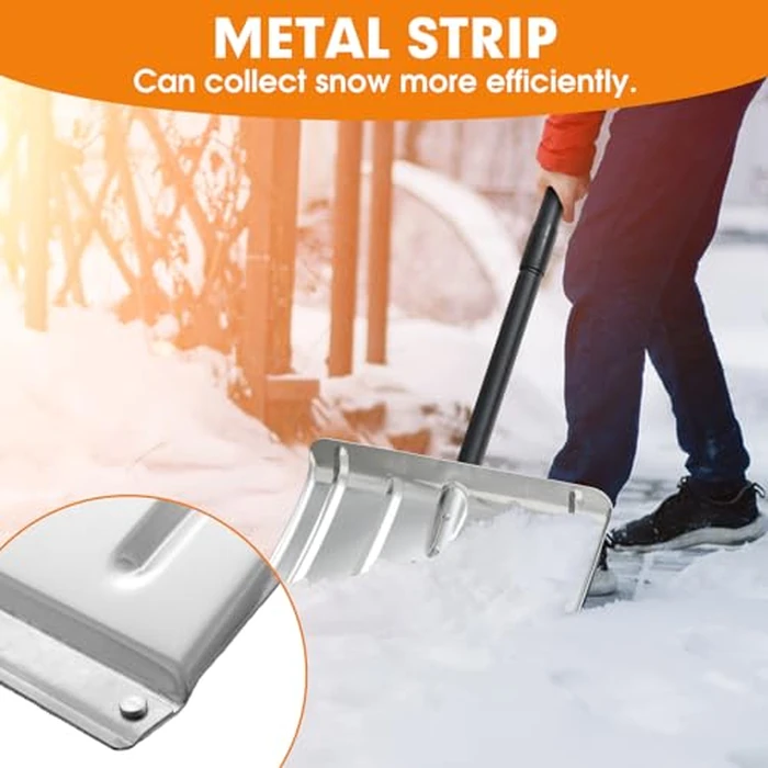 Snow Shovel for Driveway, 53/66 inches Aluminum Snow Pusher Shovel Heavy Duty Metal Snow Shovels for Car Home Garage Garden by FactionGarden - Image 4