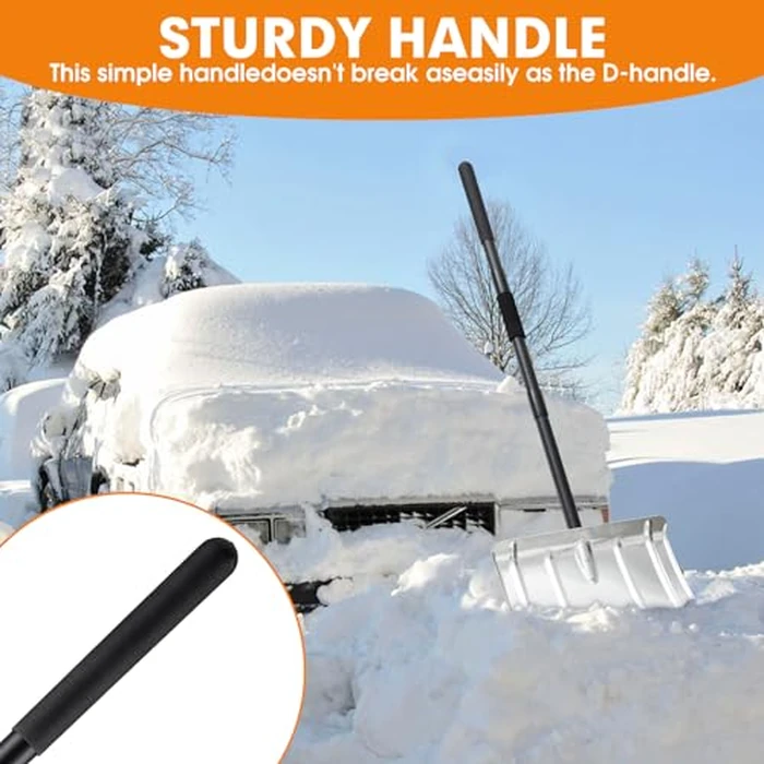 Snow Shovel for Driveway, 53/66 inches Aluminum Snow Pusher Shovel Heavy Duty Metal Snow Shovels for Car Home Garage Garden by FactionGarden - Image 5