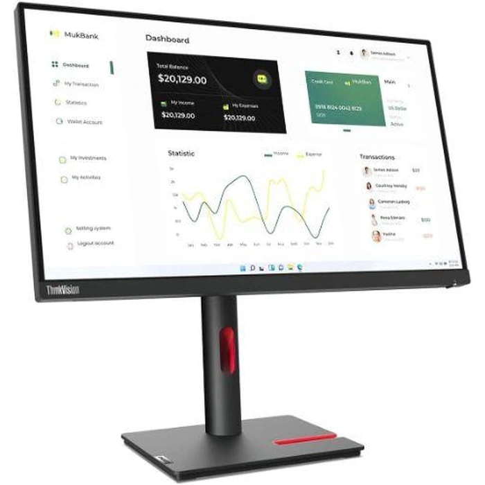 Lenovo ThinkVision P24h-30 Monitor 23.8" - Raven Black - 23.8 Inch by Lenovo - Image 2