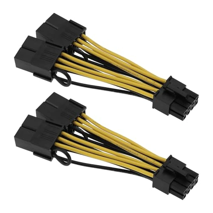 eMagTech 2pcs Graphics Card Power Cable 18AWG Tin-Plated Copper CPU 8 Pin Male to Dual P-CIE 8 Pin Female Cable 030-0571-000 Compatible with Tesla K80 M40 M60 by eMagTech - Used - Like New condition - CA$17.85