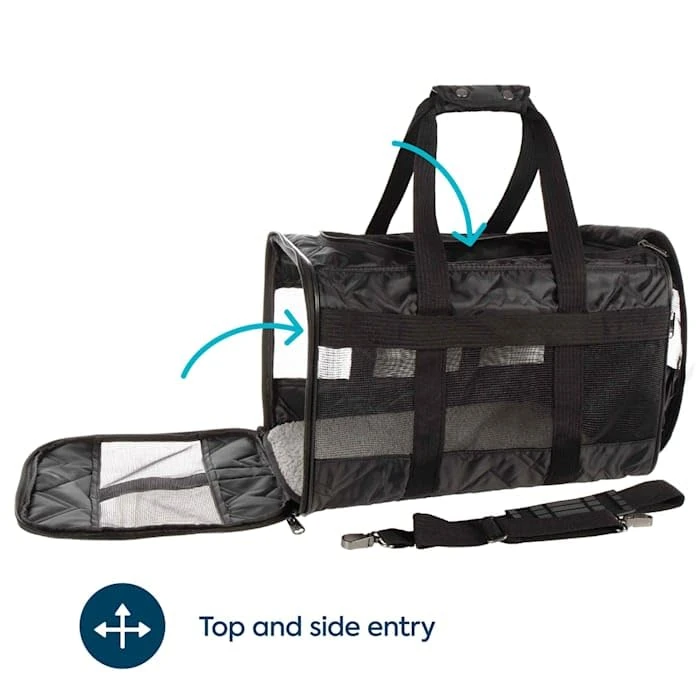 Sherpa Deluxe Airline Approved Soft Sided Dog & Cat Carrier, Black, Large by Sherpa - Image 3