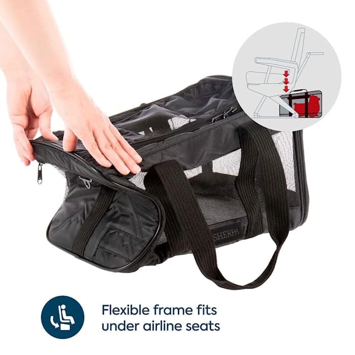 Sherpa Deluxe Airline Approved Soft Sided Dog & Cat Carrier, Black, Large by Sherpa - Image 4