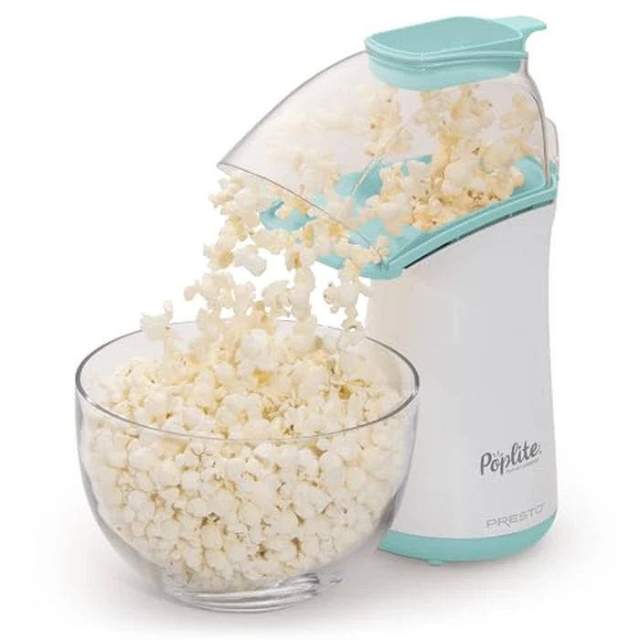 Presto 04869 Poplite Hot Air Popcorn Popper - Built-In Measuring Cup + Melts Butter, Easy to Clean, Built-In Cord Wrap, 18 Cups, Aqua/White by Presto - Used - Very Good condition