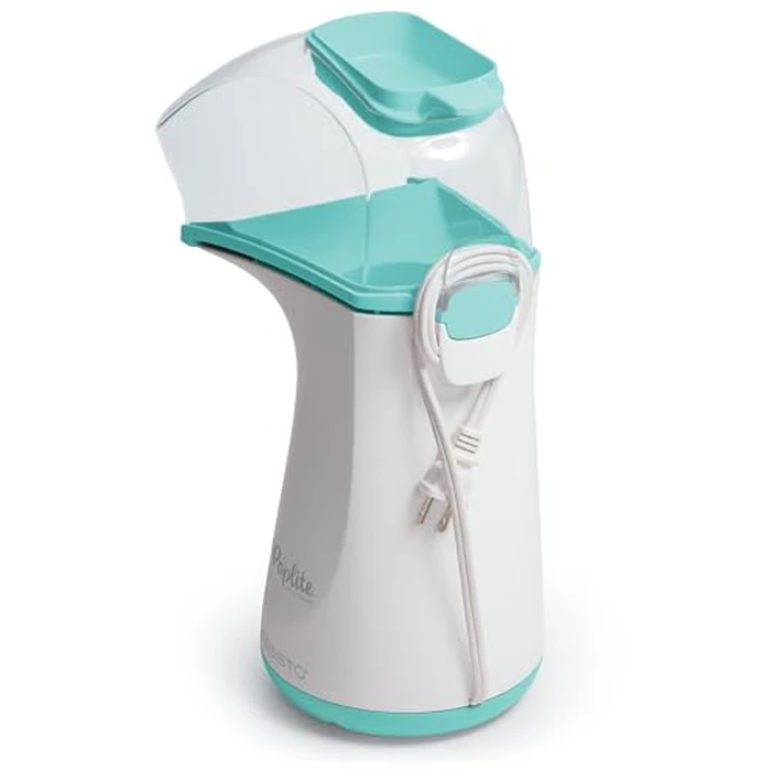 Presto 04869 Poplite Hot Air Popcorn Popper - Built-In Measuring Cup + Melts Butter, Easy to Clean, Built-In Cord Wrap, 18 Cups, Aqua/White by Presto - Image 2