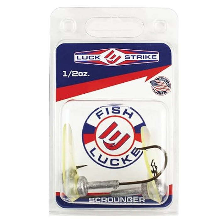 Luck E Strike Original Scrounger Jig Head (1/2 Ounce Long Bill) Creates Realistic Swimming Action to Soft Plastic Fishing Baits by FISH LUCKE - Used - Like New condition - US$7.81
