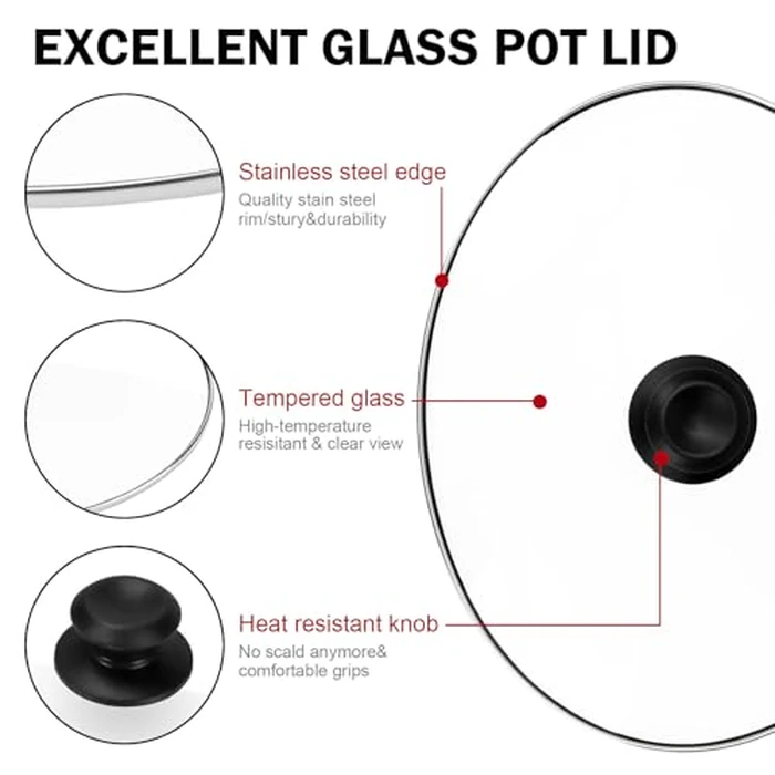 Oval 8 Quart Slow Cooker Glass Lid Fit for Crock Pot 8 Q Slow Cooker and Fit for Hamilton Beach 8q Glass Pot Lid, Slow Cooker Pot Lid Replacement Part, 1 Pack by Dairrr Fuuu - Image 4