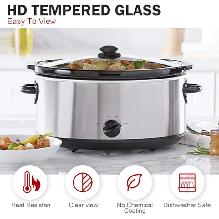 Oval 8 Quart Slow Cooker Glass Lid Fit for Crock Pot 8 Q Slow Cooker and Fit for Hamilton Beach 8q Glass Pot Lid, Slow Cooker Pot Lid Replacement Part, 1 Pack by Dairrr Fuuu - Image 6