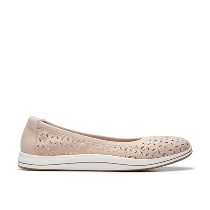 Clarks CloudSteppers Women's Breeze Roam Ballet Flat, Light Sand Textile, 11 Medium US by Clarks - Image 2