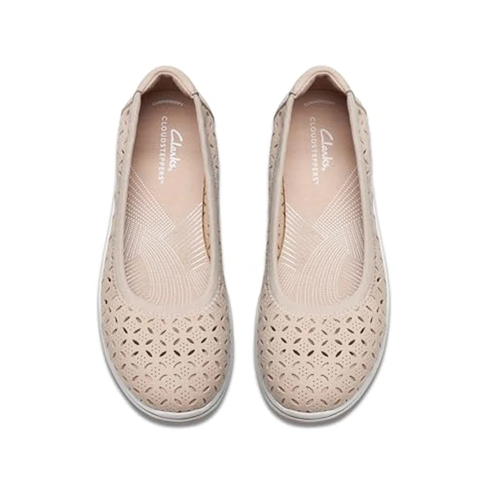 Clarks CloudSteppers Women's Breeze Roam Ballet Flat, Light Sand Textile, 11 Medium US by Clarks - Image 7